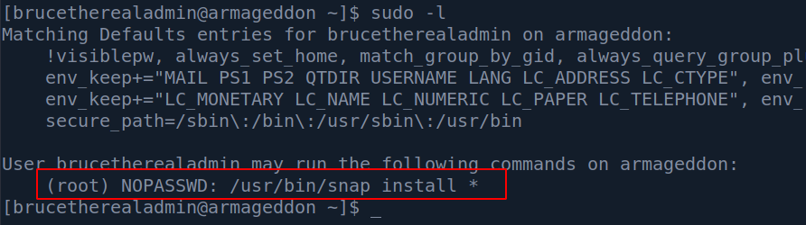 Can run snap as root