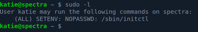 Sudo -l successful