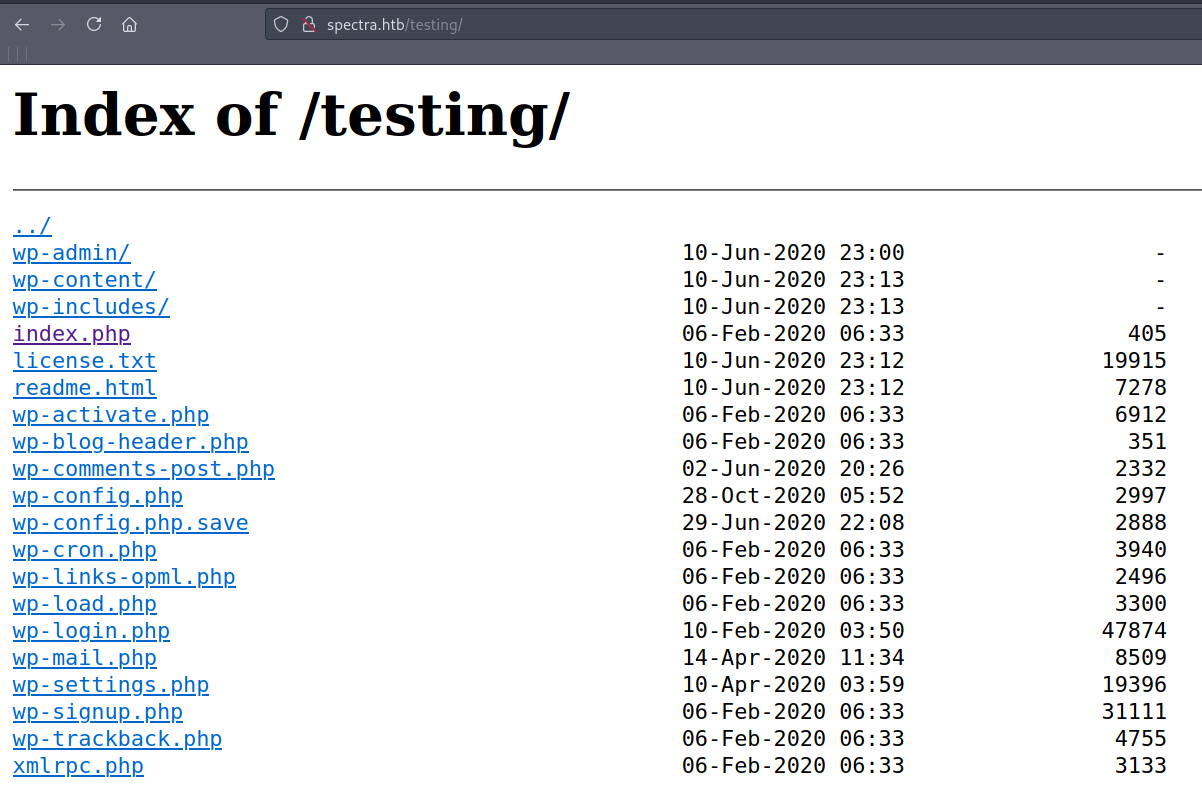 "testing" directory