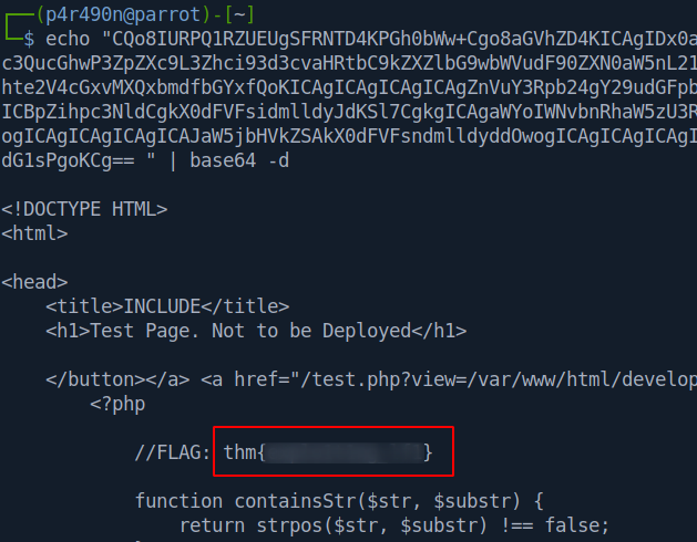 Base64 decode, 2nd flag