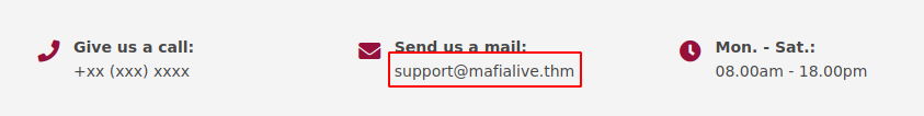 Domain name visible